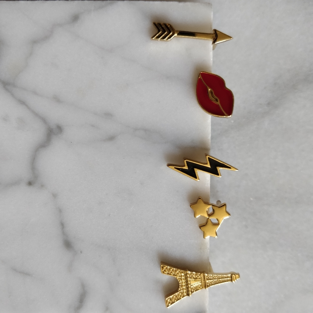 Express Pins Bolt, Arrow, Eiffel Tower, Lips, Star